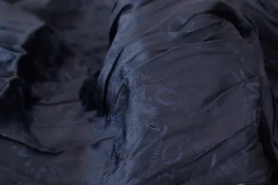 Costume National Blue Silk Shawl Foulard Fringes Scarf In Blue