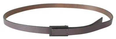 Costume National Brown Leather Tactical Logo Screw Buckle Women's Belt In Brown