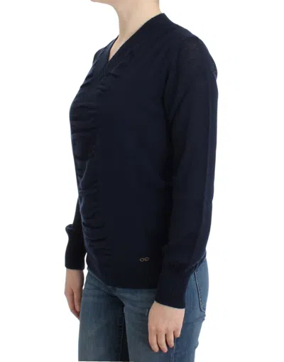 Costume National Elegant V-neck Lightweight Sweater In Blue