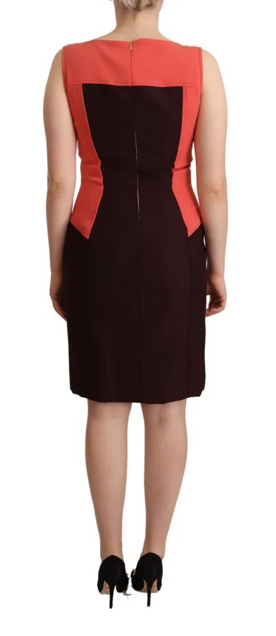 Cote Multicolor Polyester Sleeveless Sheath Knee Length Dress In Black