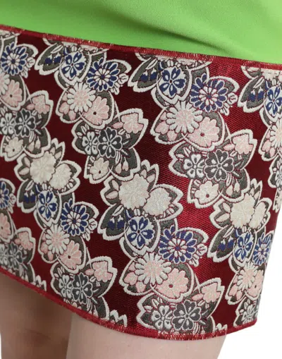 Dolce & Gabbana Panelled Shift Dress In Green