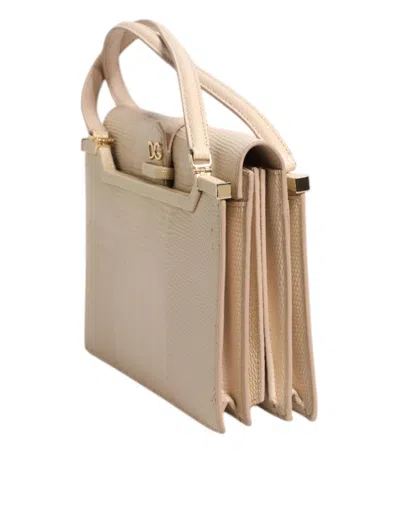 Pre-owned Dolce & Gabbana Beige Leather Ingrid Top Handle Shoulder Women's Bag () In Sand