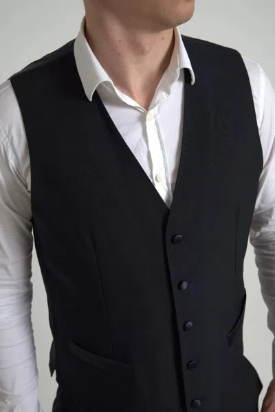 Pre-owned Dolce & Gabbana Black 3 Piece Single Breasted Martini Men's Suit ()