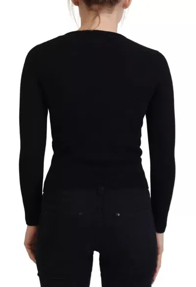 Pre-owned Dolce & Gabbana Black Button Down Slim Cardigan Wool Women's Sweater ()