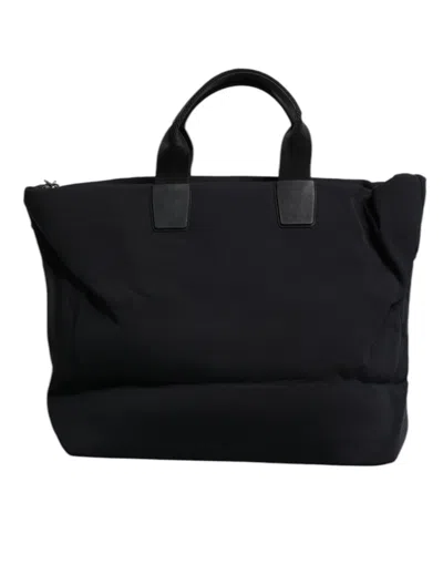 Pre-owned Dolce & Gabbana Black Canvas Dg Logo Women Shopping Hand Tote Women's Bag ()