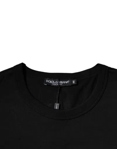 Dolce & Gabbana Black Cotton Round Neck Short Sleeves Men T-shirt In Black