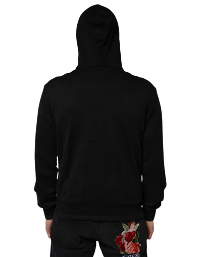 Pre-owned Dolce & Gabbana Black Cotton Full Zip Hooded Bomber Men's Jacket ()