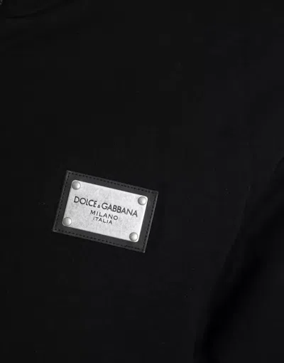 Pre-owned Dolce & Gabbana Black Cotton Hooded Logo Bomber Men's Jacket ()