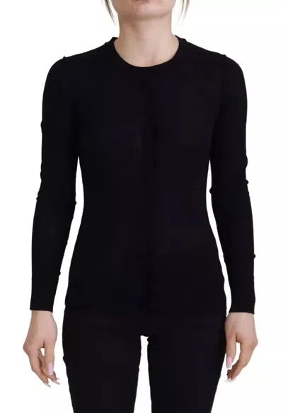 Pre-owned Dolce & Gabbana Black Crewneck Long Sleeves Pullover Women's Sweater ()