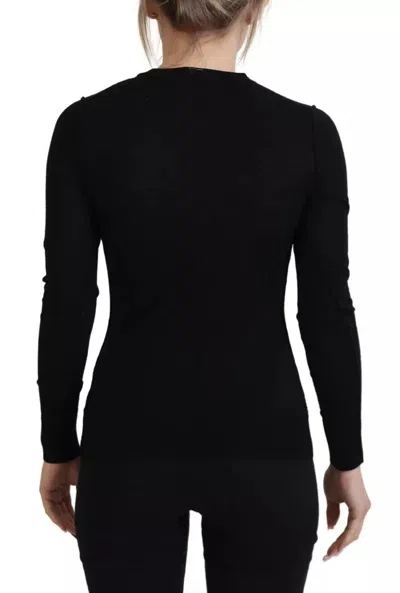Pre-owned Dolce & Gabbana Black Crewneck Long Sleeves Pullover Women's Sweater ()