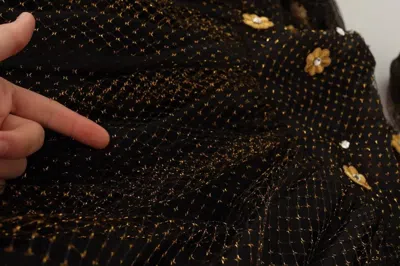 Pre-owned Dolce & Gabbana Black Crystal Floral Maxi Ball Gown Women's Dress ()