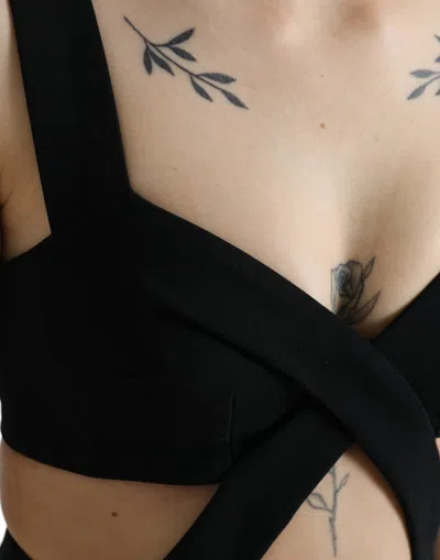 Dolce & Gabbana Black Cut Out Sleeveless Bodycon Midi Dress In Black