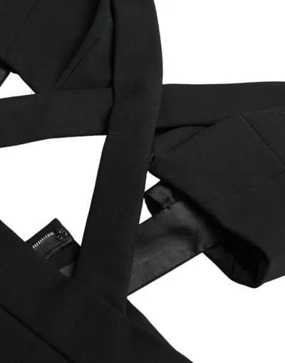 Dolce & Gabbana Black Cut Out Sleeveless Bodycon Midi Dress In Black