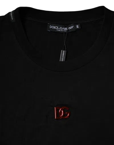 Pre-owned Dolce & Gabbana Black Dg Logo Crew Neck Short Sleeve Men's T-shirt ()