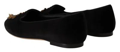 Dolce & Gabbana Elegant Patent Leather Flat Shoes In Black