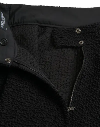 Dolce & Gabbana Black High Waist A-line Knee Length Women's Skirt In Black