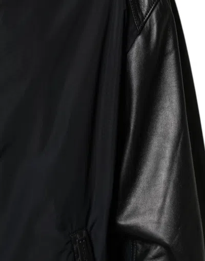 Pre-owned Dolce & Gabbana Black Hooded Full Zip Men Bomber Men's Jacket ()