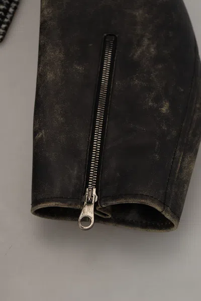 Dolce & Gabbana Black Houndstooth Polyester Bomber Jacket In Black