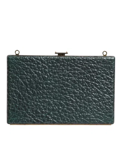 Dolce & Gabbana Black Leather Clutch Evening Crossbody Women's Bag In Black