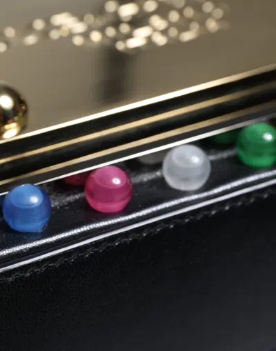 Pre-owned Dolce & Gabbana Black Leather Led Logo Belt Waist Fanny Pack Women's Bag ()