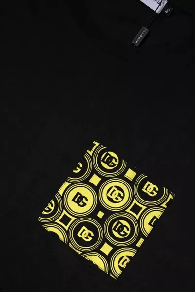 Pre-owned Dolce & Gabbana Black Logo Print Cotton Short Sleeves Men's T-shirt ()