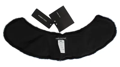 Dolce & Gabbana Elegant Black Mink Fur Shoulder Wrap Scarf In Black