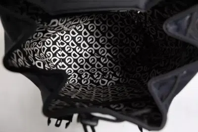 Pre-owned Dolce & Gabbana Black Neoprene Nylon Dg Logo School Backpack Men's Bag ()