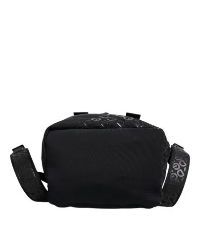 Pre-owned Dolce & Gabbana Black Neoprene Nylon Dg Logo School Backpack Men's Bag ()