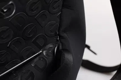 Pre-owned Dolce & Gabbana Black Neoprene Nylon Dg Logo School Backpack Men's Bag ()