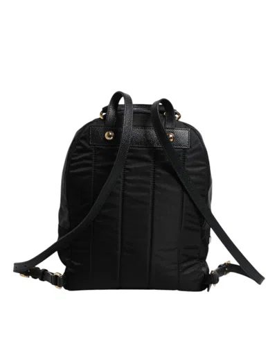 Pre-owned Dolce & Gabbana Black Nylon #dgfamily Vulcano Embellished Backpack Women's Bag ()