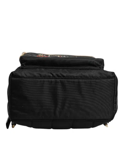 Pre-owned Dolce & Gabbana Black Nylon #dgfamily Vulcano Embellished Backpack Women's Bag ()