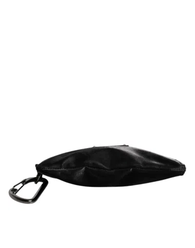 Pre-owned Dolce & Gabbana Black Nylon Logo Plaque Keyring Pouch Clutch Men's Bag ()