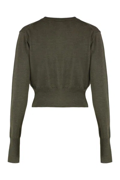 Vivienne Westwood Bea Cropped Knit Cardigan Long Sleeves In Green