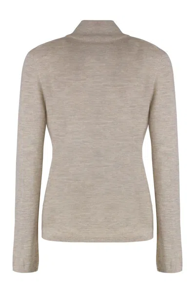 Max Mara Meana Cashmere Mock Neck Long Sleeve In Neutral