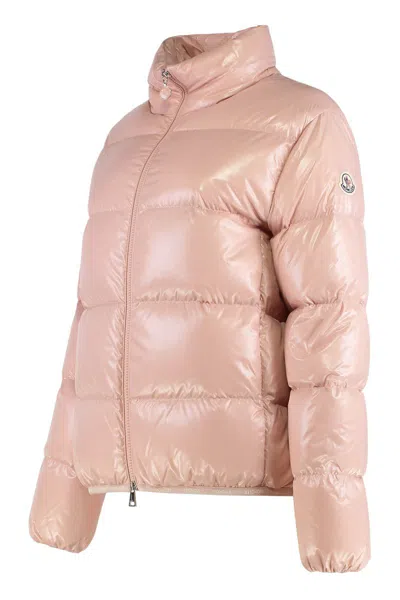 Moncler Abbadia Short Down Jacket Nylon In Pink
