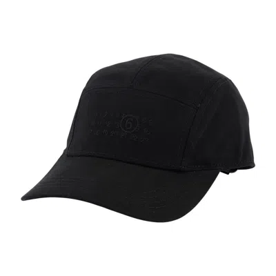 Mm6 Maison Margiela Logo-motif Cotton Baseball Cap In Black