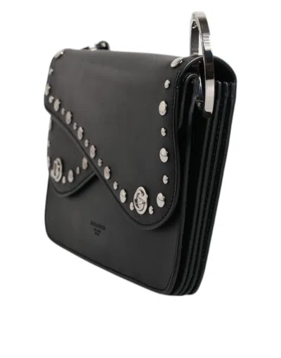 Pre-owned Dolce & Gabbana Black Small Leather Studded Shoulder Crossbody Women's Bag ()