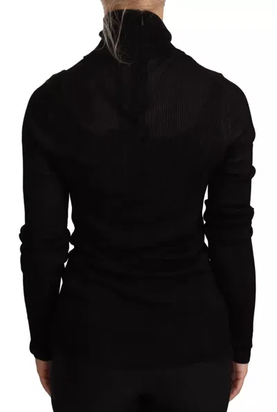 Pre-owned Dolce & Gabbana Black Turtleneck Slim Fit Pullover Women's Sweater ()