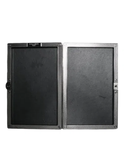 Dolce & Gabbana Black Velvet Crystal Clutch Evening Party Purse Women's Bag In Black