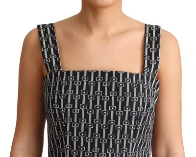 Dolce & Gabbana Black White Pattern Cotton A-line Women's Dress In Black