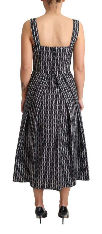 Dolce & Gabbana Black White Pattern Cotton A-line Women's Dress In Black