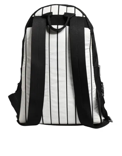 Pre-owned Dolce & Gabbana Black White Vulcano Royal King Print Men Backpack Men's Bag () In Multi