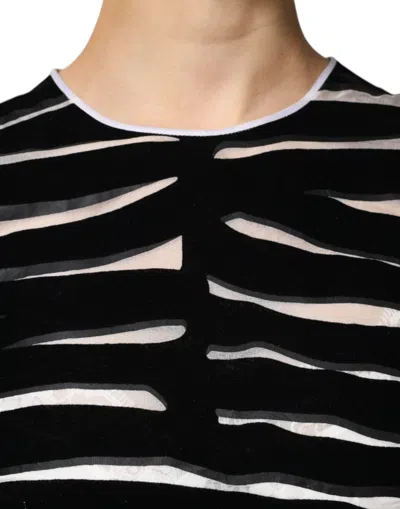 Dolce & Gabbana Black White Zebra A-line Sheath Mini Dress In Black