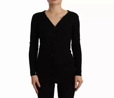 Pre-owned Dolce & Gabbana Black Wool Knit Button Down Cardigan Women's Sweater ()