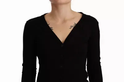Pre-owned Dolce & Gabbana Black Wool Knit Button Down Cardigan Women's Sweater ()