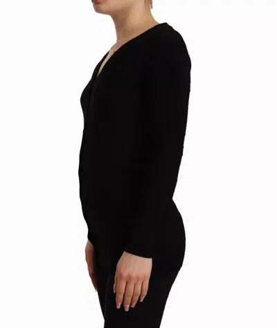 Pre-owned Dolce & Gabbana Black Wool Knit Button Down Cardigan Women's Sweater ()