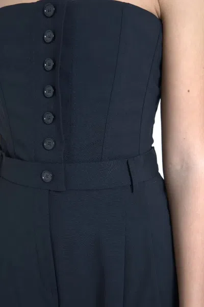 Pre-owned Dolce & Gabbana Black Wool Stretch Strapless Jumpsuit Women's Dress ()