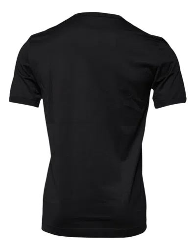 Dolce & Gabbana Black Cotton Round Neck Short Sleeves Men T-shirt In Black