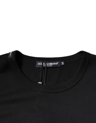 Dolce & Gabbana Black Cotton Round Neck Short Sleeves Men T-shirt In Black