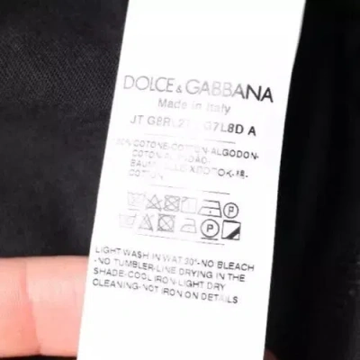 Dolce & Gabbana Black Cotton Round Neck Short Sleeves Men T-shirt In Black